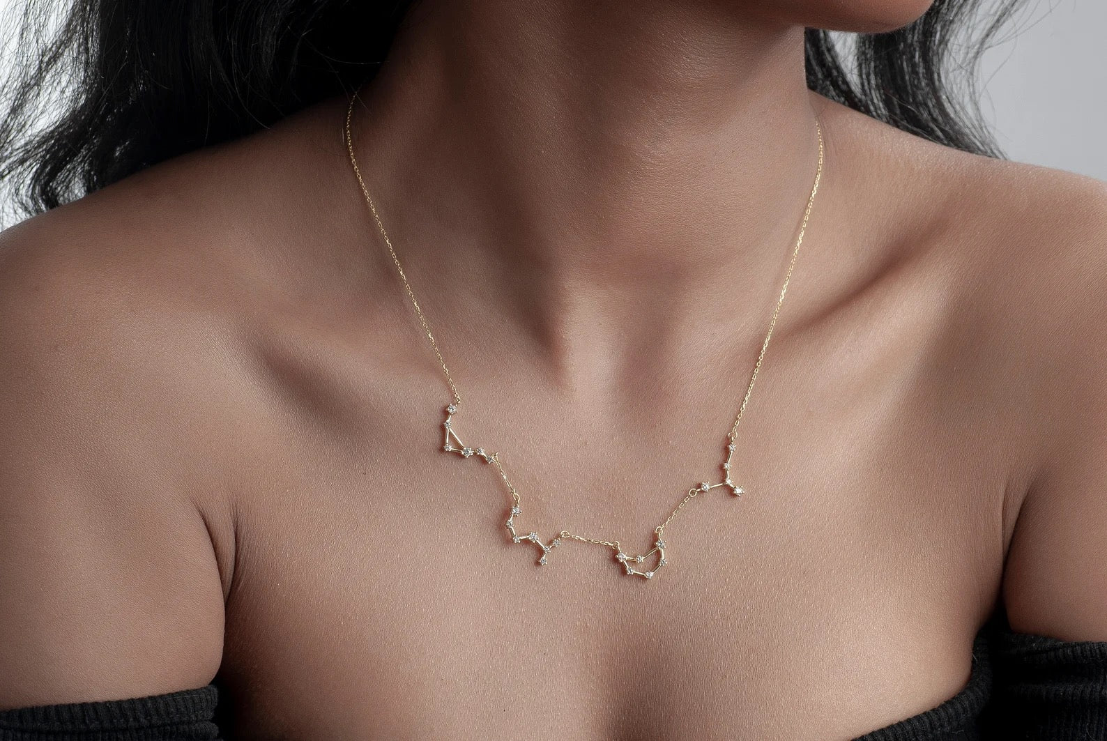 2-in-1 outlet Constellation Necklaces • Short Double Wrap or Long Necklace with Custom Zodiac Disk - Silver, Gold Filled, Rose - LN201_2x