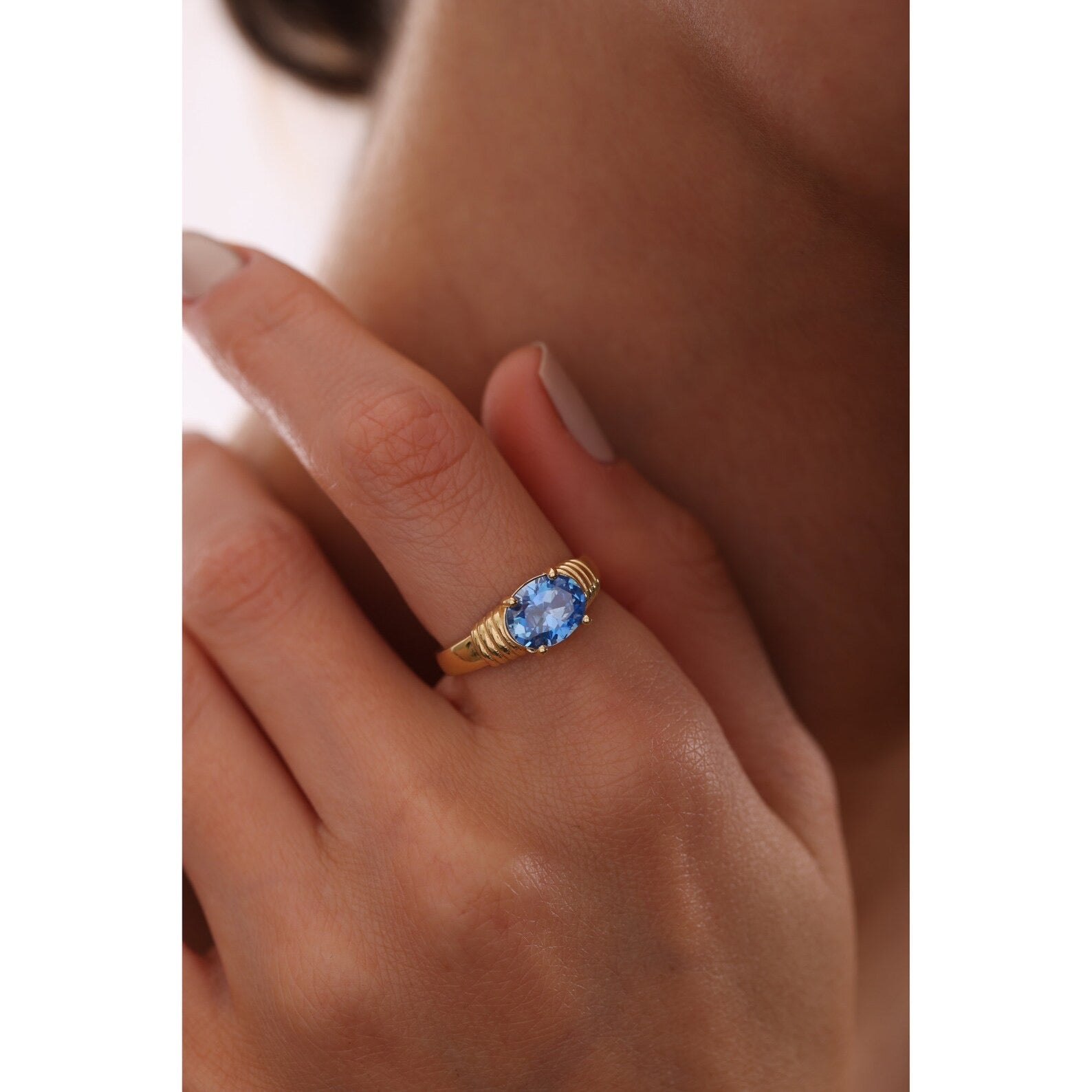 (VARYASYONLARDA FİYAT POLİTİKASINDA DEĞİŞİKLİK YAPILACAK) Birthstone Ring, Memorial 14ct Gold Filled Gemstone Ring for Birthday gift to Her