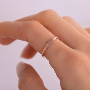 Dainty Name Ring, Initial Custom Delicate Stacking Gold Filled Silver Ring