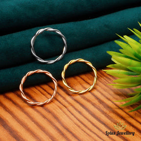 Dainty Twisted Sterling Silver Ring, Eternity Gold Ring, Minimalist Ring