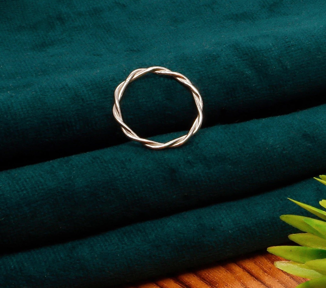 Dainty Twisted Sterling Silver Ring, Eternity Gold Ring, Minimalist Ring