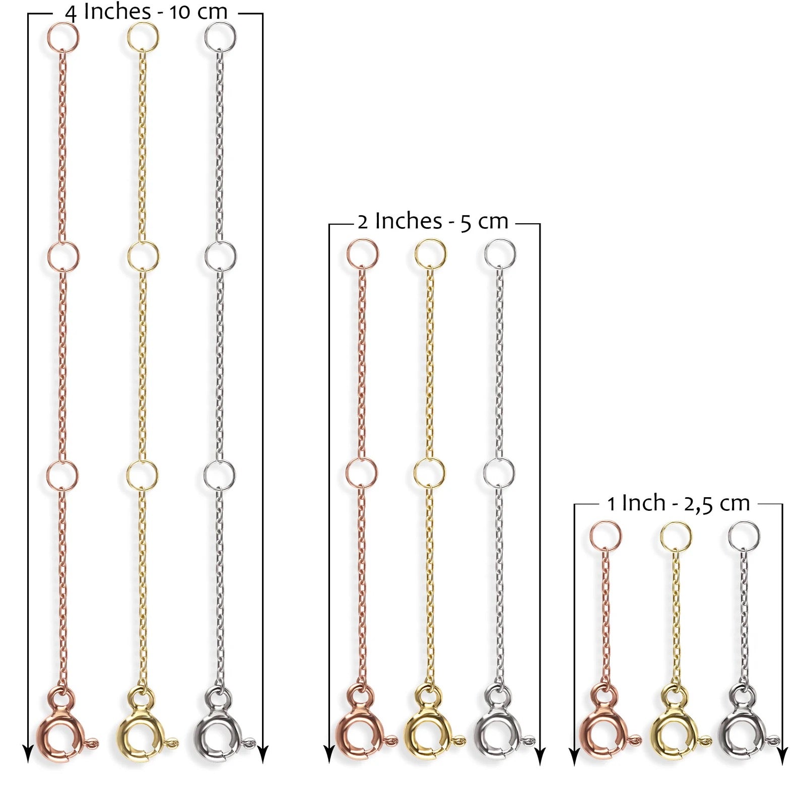 Gold Chain Extender - 925 Silver Necklace Extender