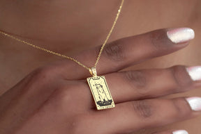 Tarot Card Necklace, 925 Sterling Silver Astrology Jewelry