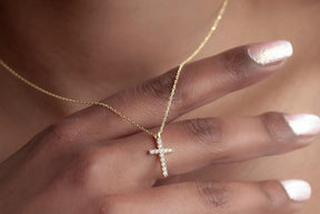 Gold Cross Necklace, Dainty Silver Cross Necklace for Women