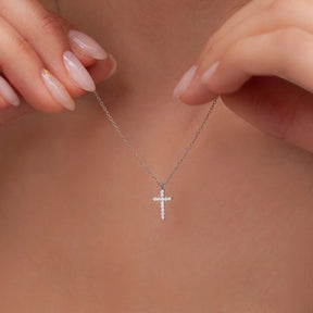 Gold Cross Necklace, Dainty Silver Cross Necklace for Women