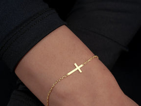 Sterling Silver Cross Jewelry, Religious BraceletHandmade item