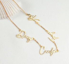 Multiple 925 Silver Name Necklace, Two, Three Name Necklace