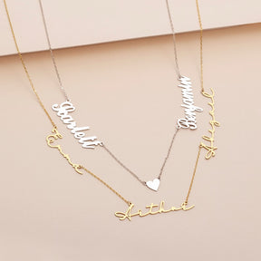 Multiple 925 Silver Name Necklace, Two, Three Name Necklace