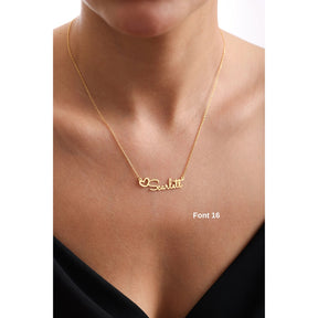 Heart Name Necklace, Two, Three Four Five Gold Name Necklace