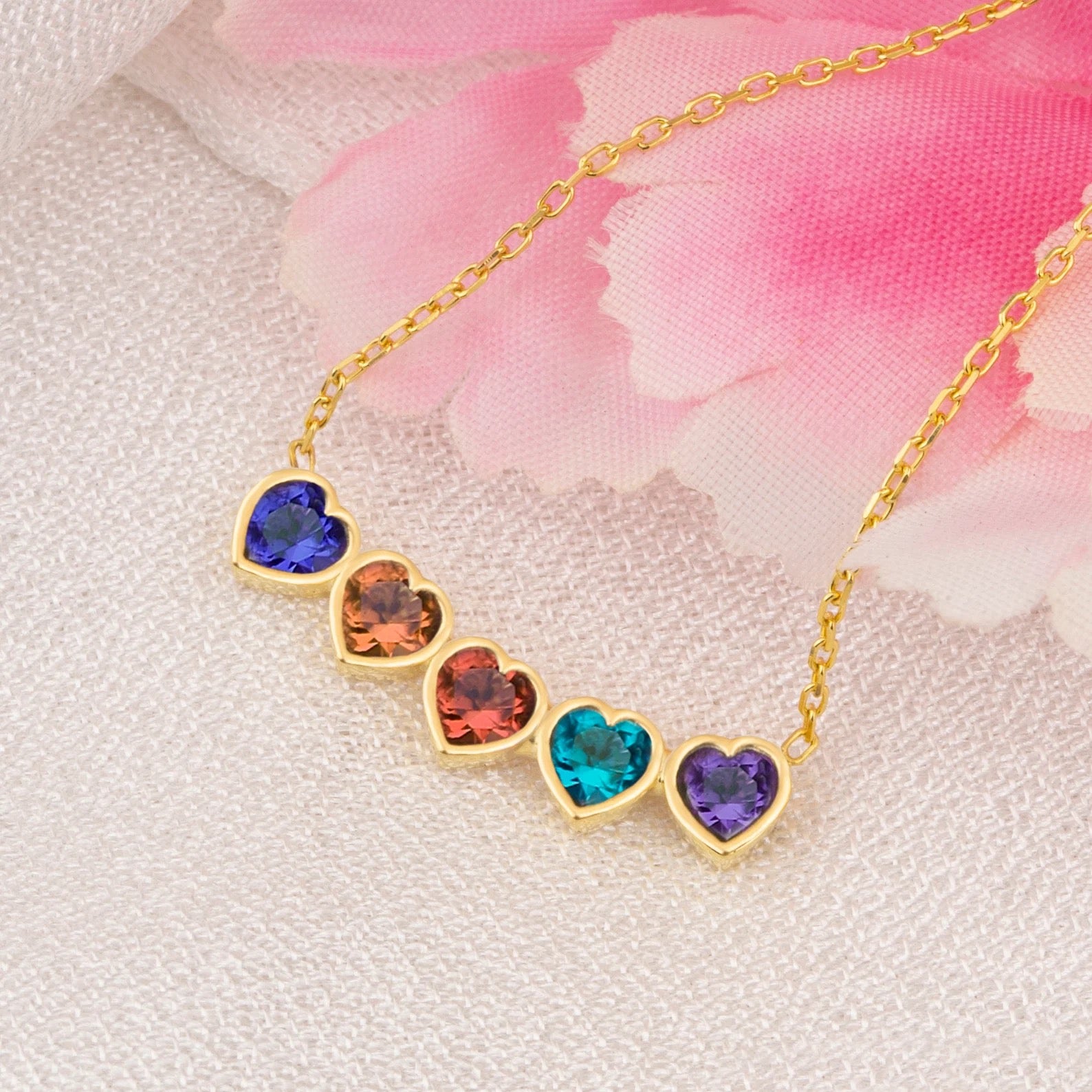 Family Birthstone Necklace for Woman