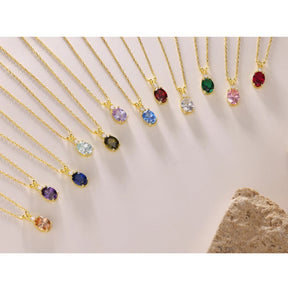 Diamond Cut Birthstone Necklace for Her, Gold Vermeil Fine Jewelry