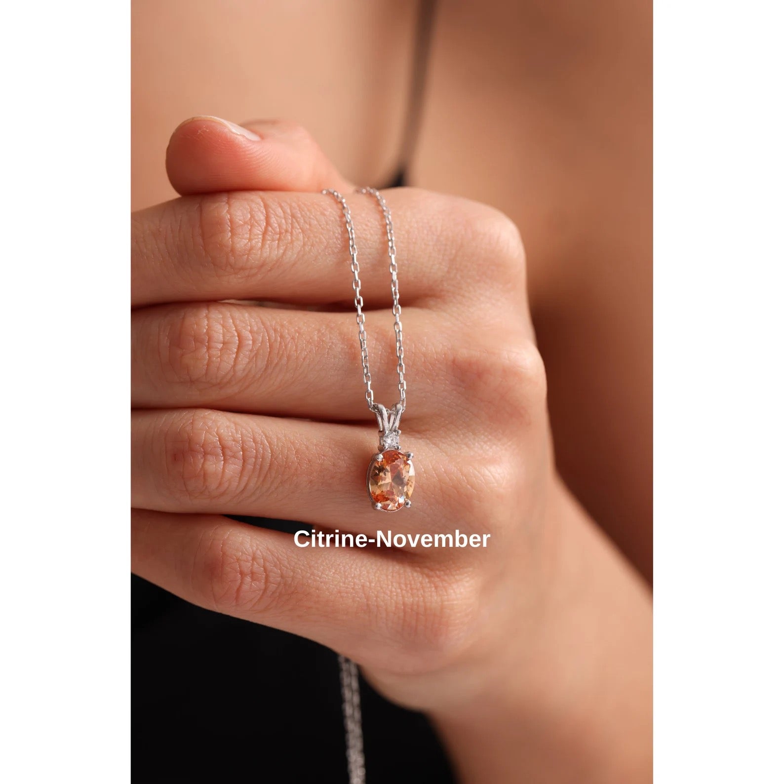 Diamond Cut Birthstone Necklace for Her, Gold Vermeil Fine Jewelry