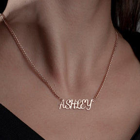 (VARYASYON EKLENECEK)Dainty Custom Gold Name Script Necklace with Box Chain