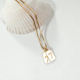 Gold Filled & Silver Lucky Number Tag Necklace, Angel Number Necklace for Mum