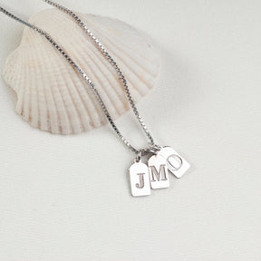 (VARYASYON EKLENECEK) Initial Tag Necklace, Family Necklace for Mother