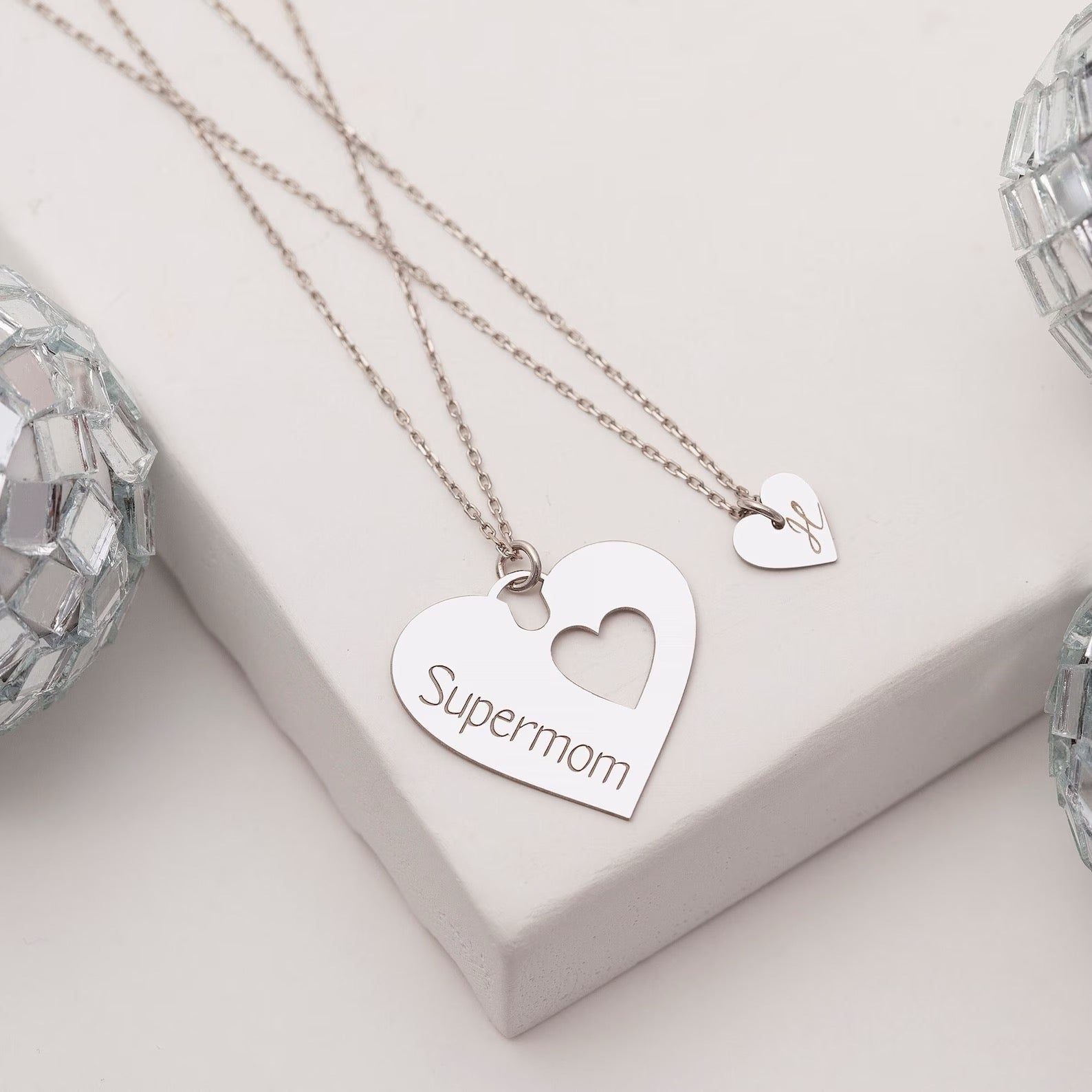 Mother and Daughter Name Necklace Set, Matching mother & daughter necklace