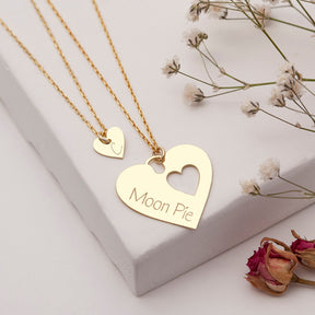 Mother and Daughter Name Necklace Set, Matching mother & daughter necklace