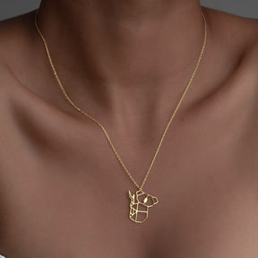 Origami Koala Necklace, 925 Silver Gold Rose Gold Animal Necklace