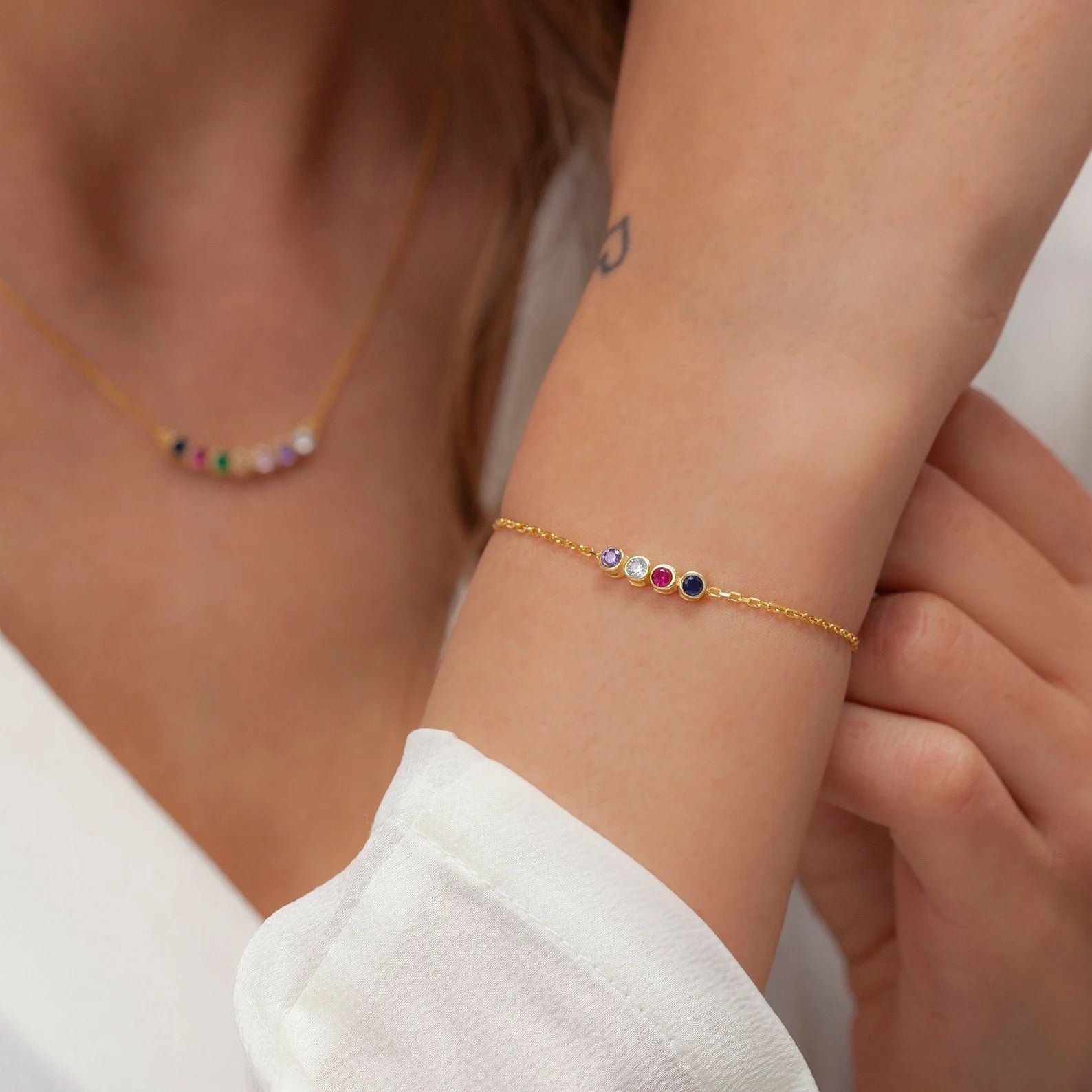 Family Gift Birthstone Dainty Bracelet for your lover