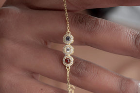 Custom Family Birthstone Gold Bracelet from Children