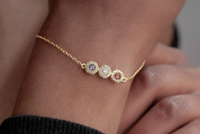 Custom Family Birthstone Gold Bracelet from Children