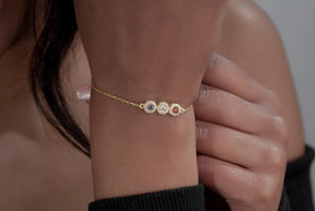 Custom Family Birthstone Gold Bracelet from Children