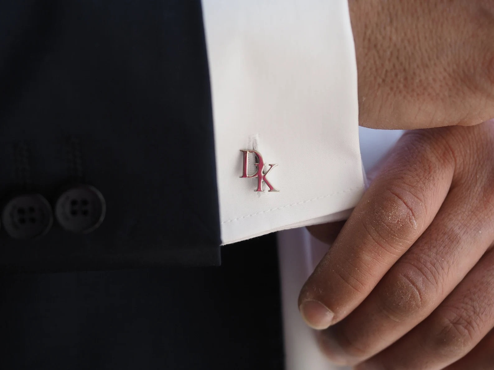 Personalized 925 silver cufflinks for men, Groomsmen gift