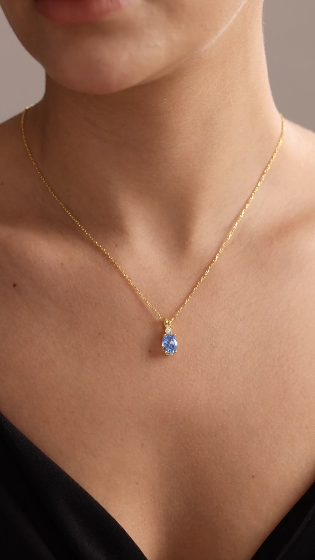 Diamond Cut Birthstone Necklace for Her, Gold Vermeil Fine Jewelry