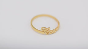 Custom Sterling Silver Name Ring, Personalized Gold Name Ring Gift