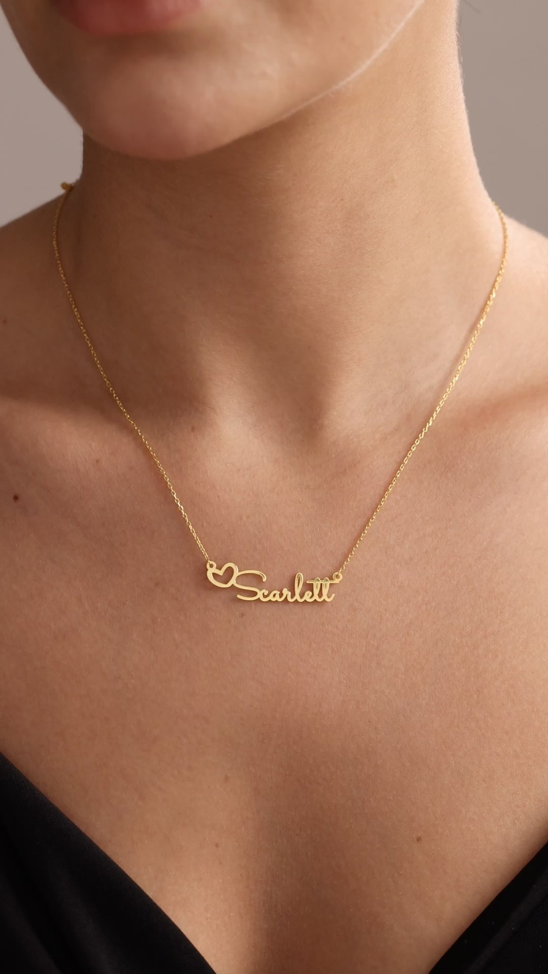 Heart Name Necklace, Two, Three Four Five Gold Name Necklace